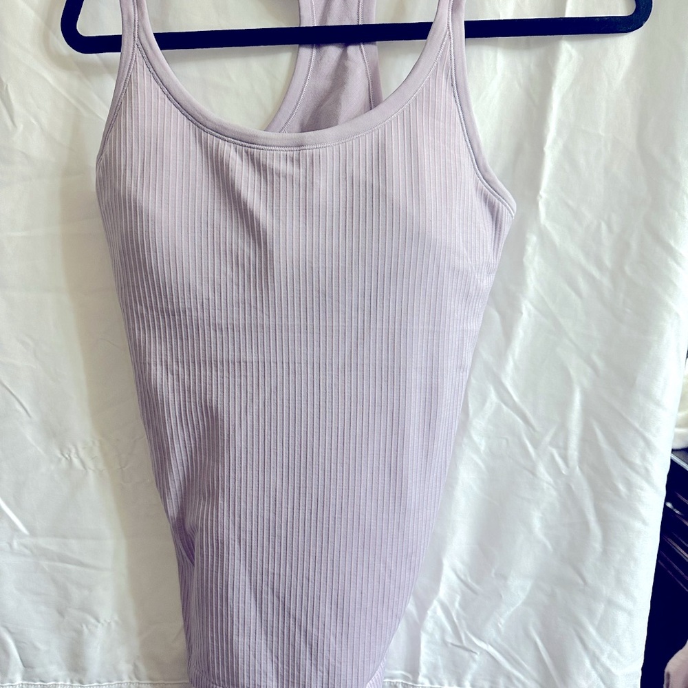 Lululemon Ribbed Ebb to street Tank Top in Light Purple size 10 - Picture 2 of 5